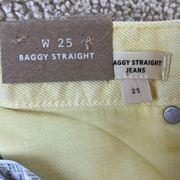 MADEWELL Baggy Straight Jeans in Pale Daffodil NWT Size 25 - Picture 7 of 16